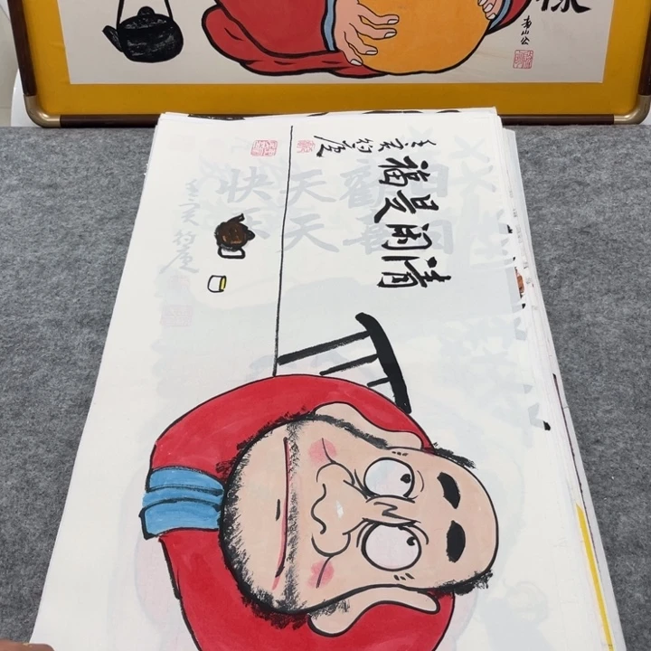 国画手绘禅意画一物一拍