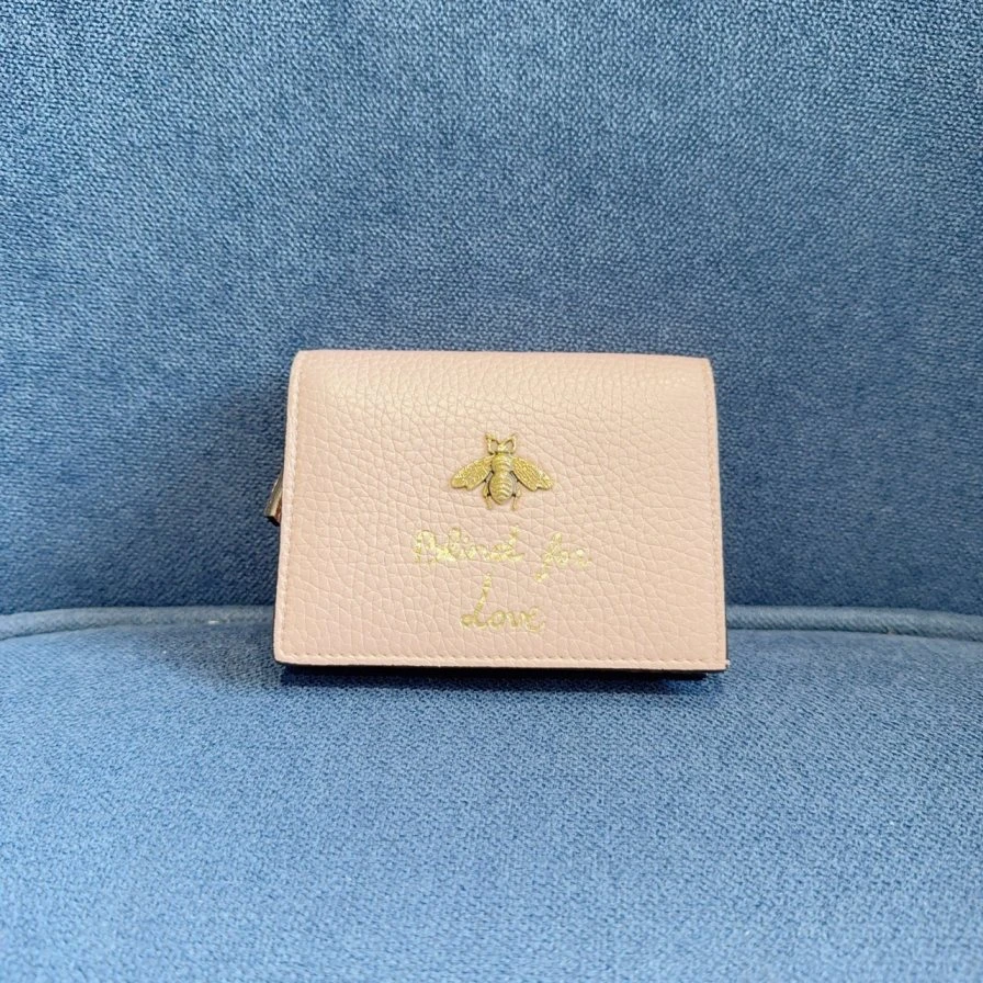 95新 GUCCI/古驰 粉色小蜜蜂钱包  1258 5310