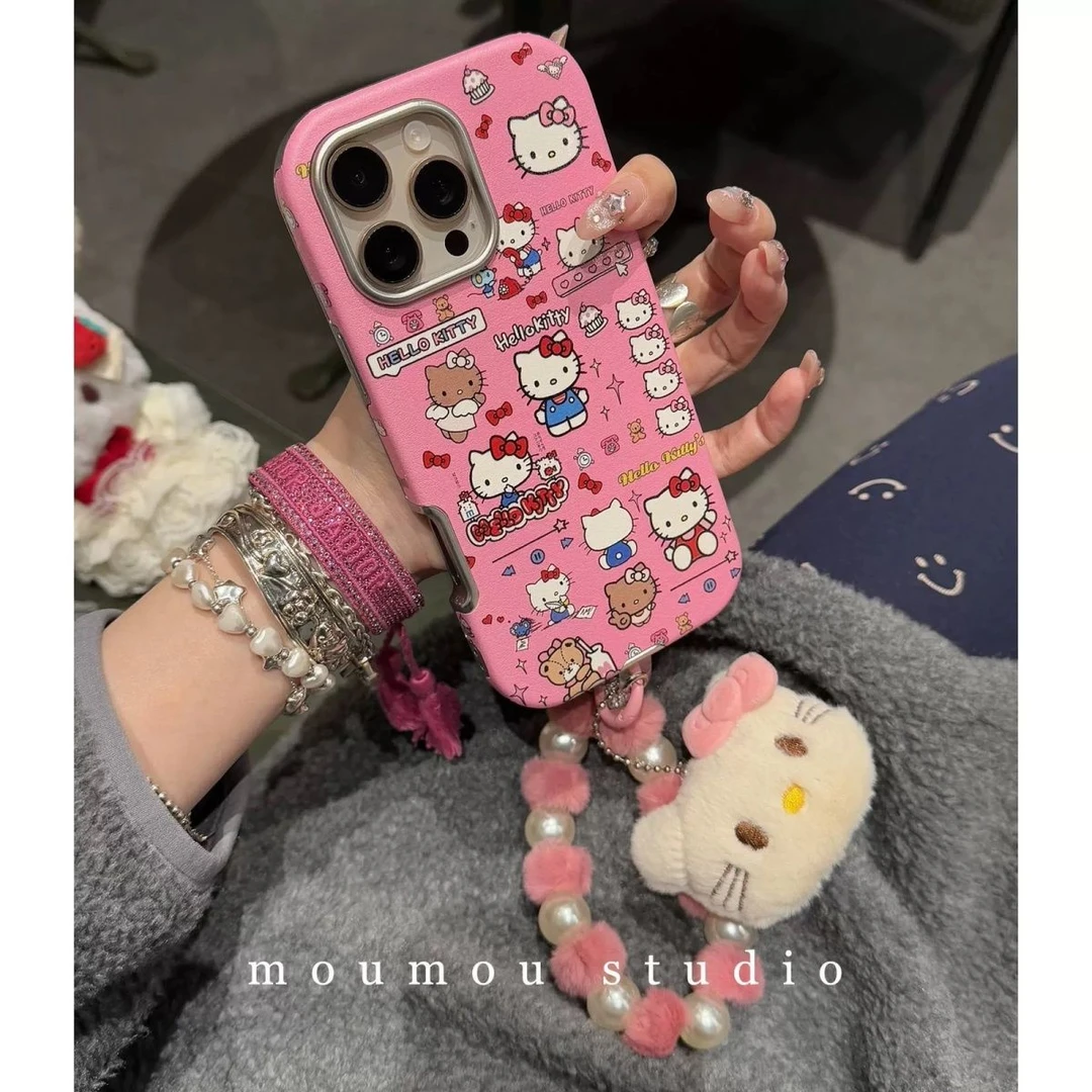 皮纹少女心趣味卡通猫咪适用苹果16promax手机壳iphone15保护套14