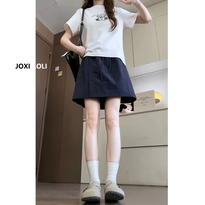 美式工装裙裤女夏薄款2025新款a字半身裙高腰休闲山本阔腿裤