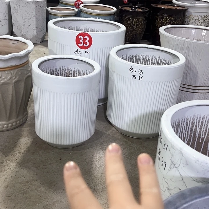 陶瓷大花盆一套三个