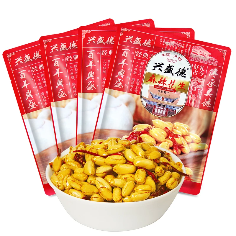 兴盛德麻辣花生420gx4袋河南开封特产官方正品下酒菜五香藤椒A