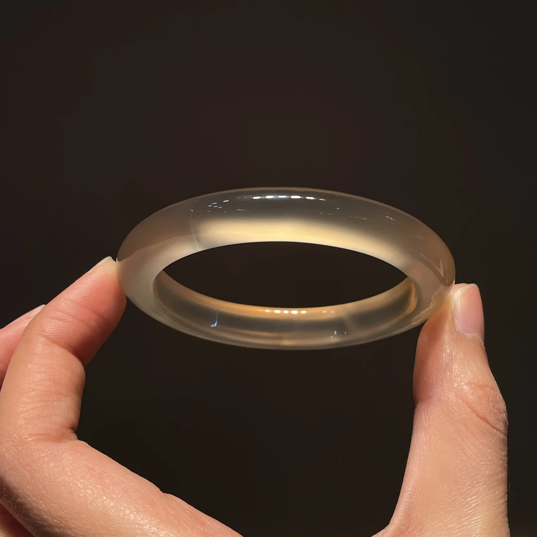 圈口53+正圈咖啡金玻璃底小钢炮飘纹飘水草-玛瑙