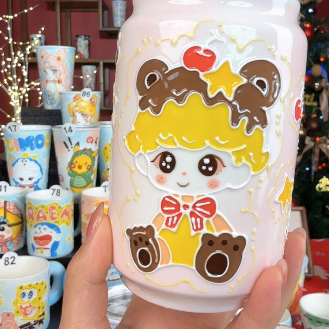 ***摆件陶景德镇手绘高温釉下彩玉泥