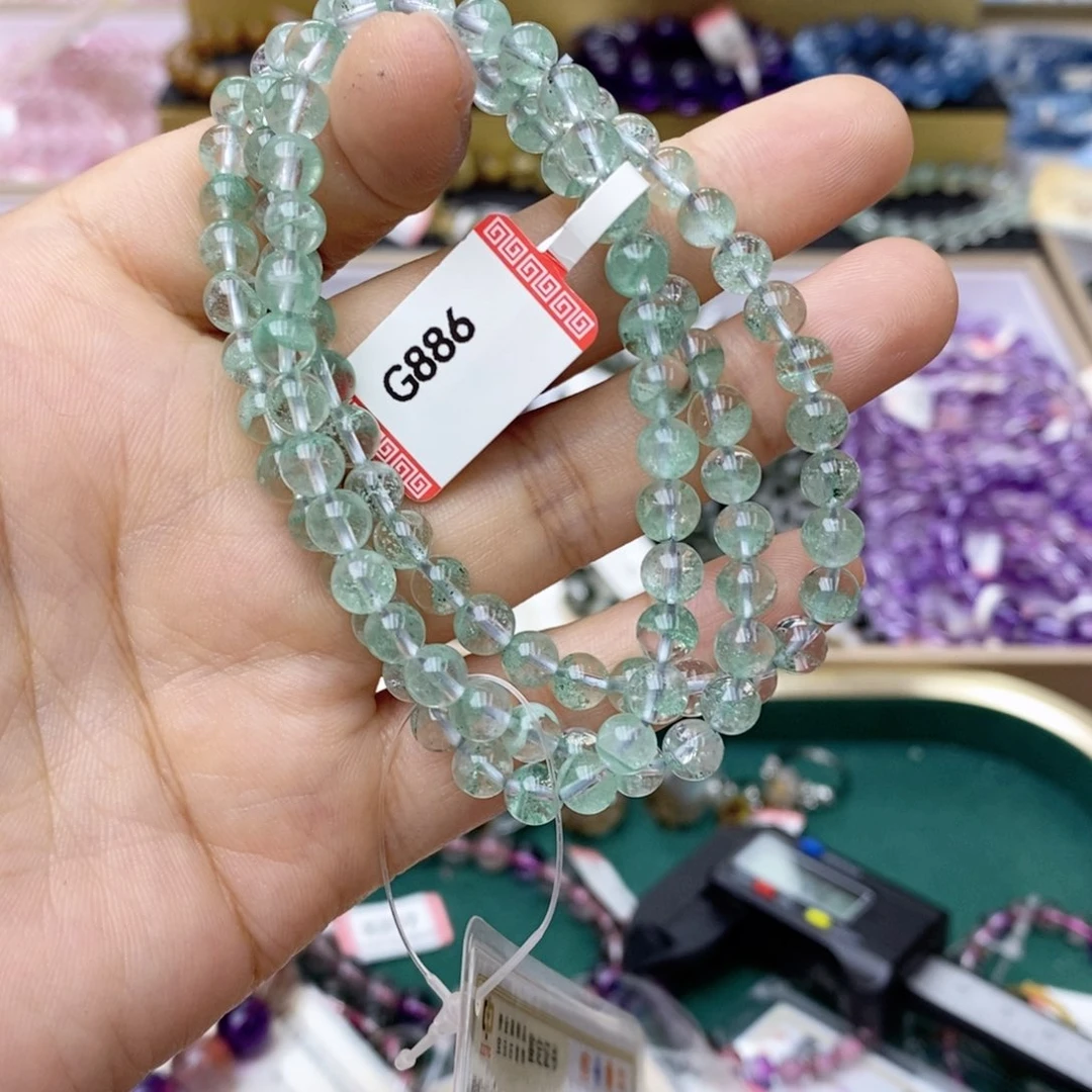 未镶嵌手链水晶G886翠幽灵多圈6mm