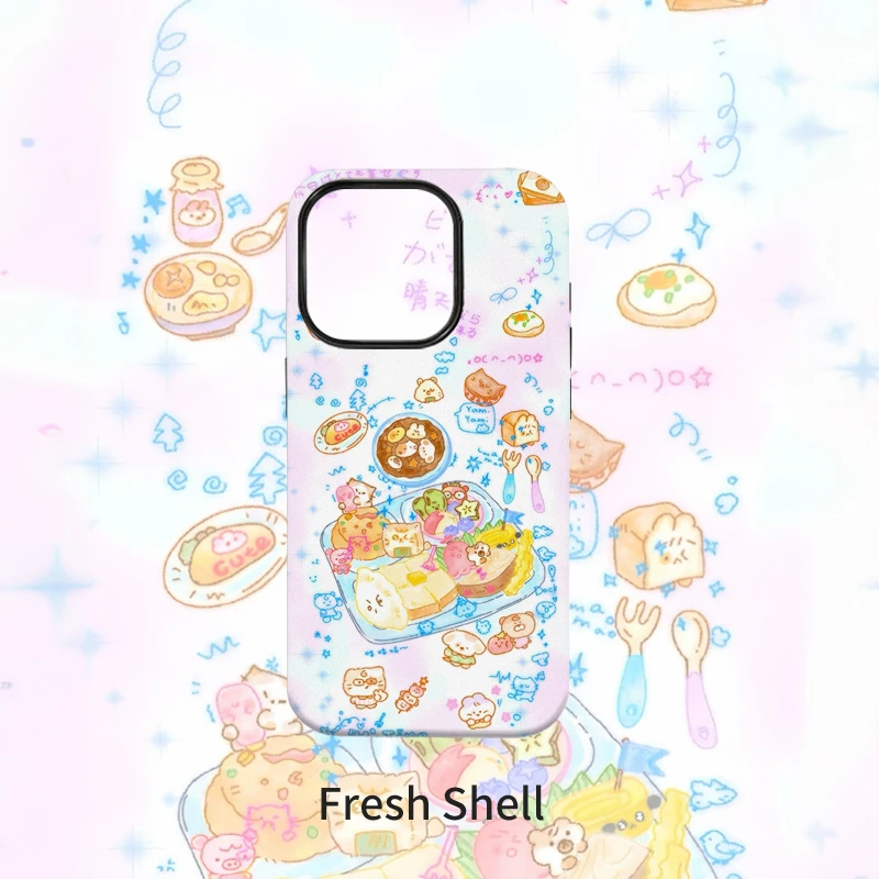 便当涂鸦菲林二合一适用苹果VIVO华为OPPO小米一加荣耀手机壳