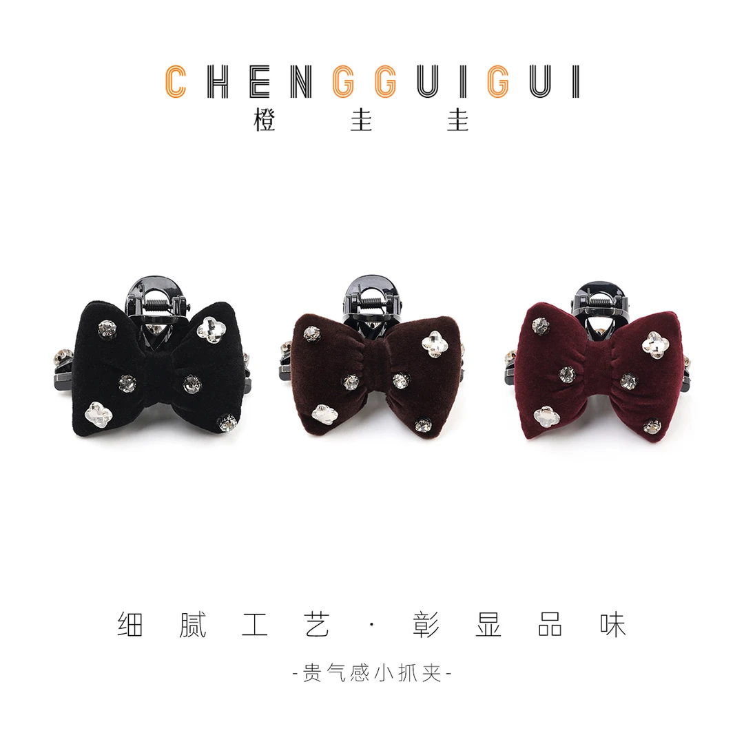 蝴蝶结贵气高级感小抓夹百搭精致日常款手工刘海夹氛围感轻奢发夹
