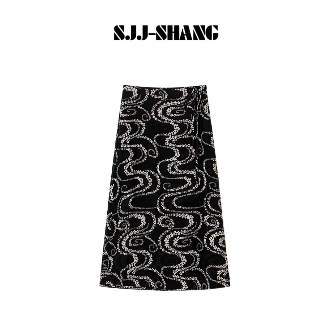 SJJ-SHANG【可可山茶花】25ss新品桑蚕丝+棉大牌质感半身裙q134678p