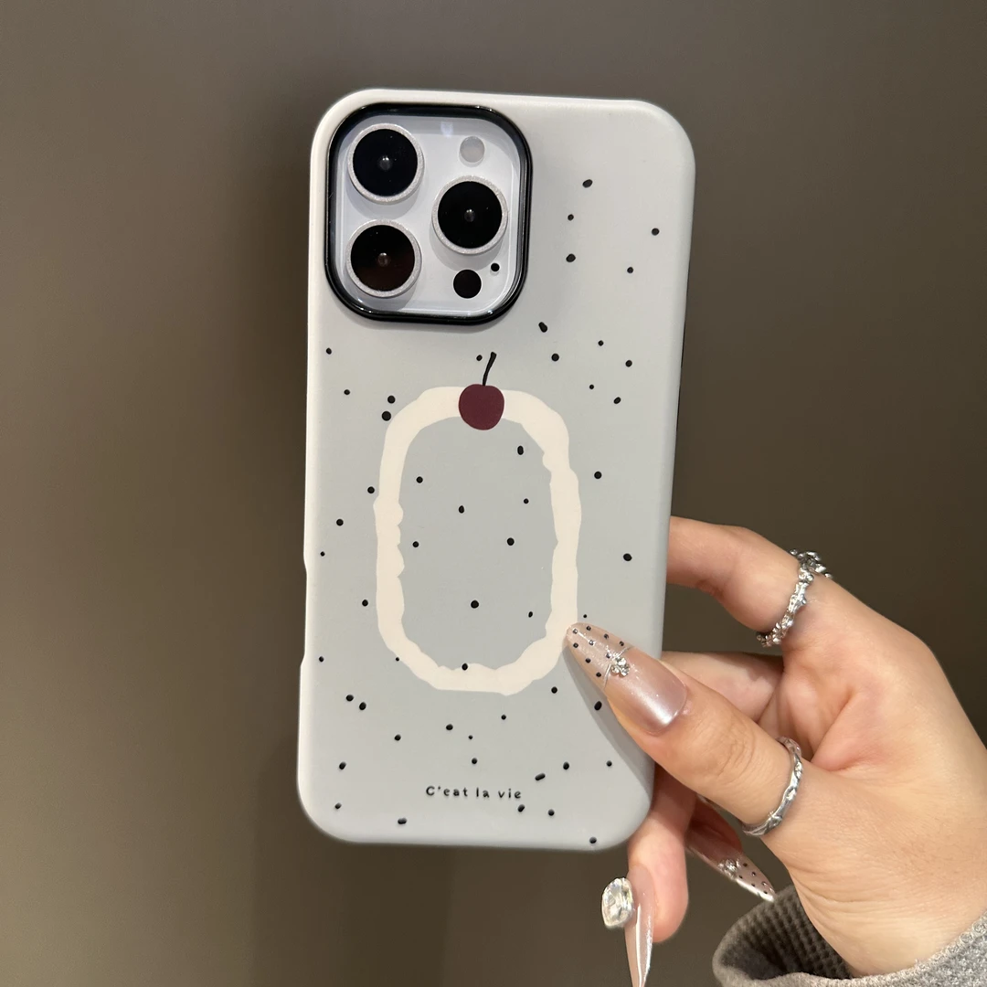 波点红适用于苹果菲林二合一手机壳可爱小众创意简约ins防摔