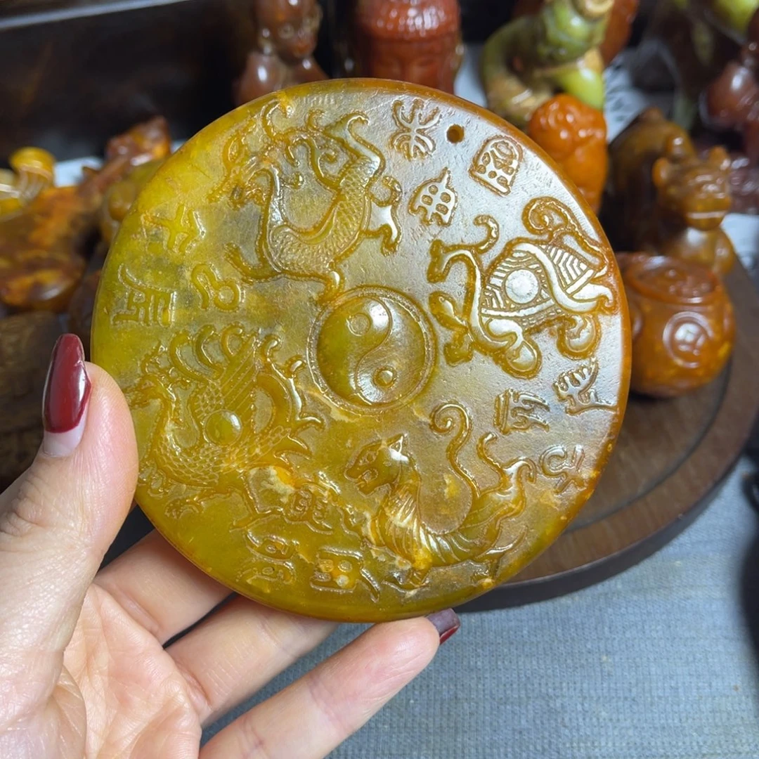 蛇纹石玉合金颈饰