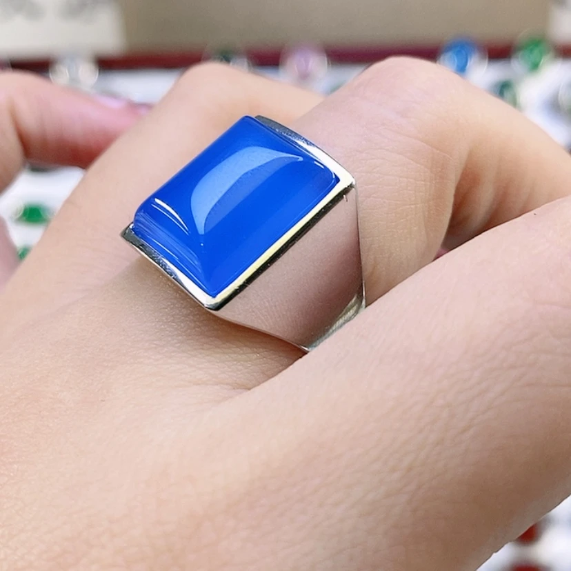 【闪购商品】银S925镶嵌戒指玛瑙/玉髓侽****恭