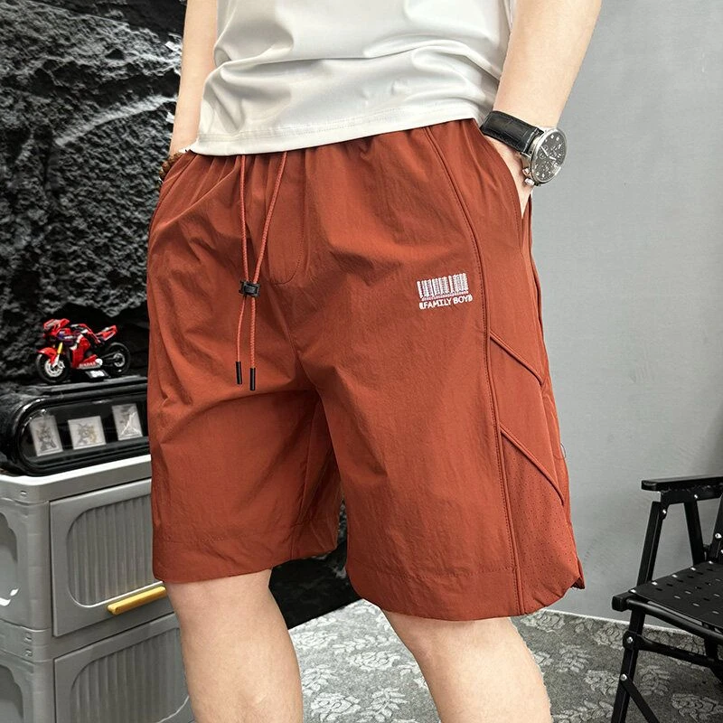 潮牌速干宽松休闲短裤男夏季新款时尚中裤百搭激光打孔透气五分裤