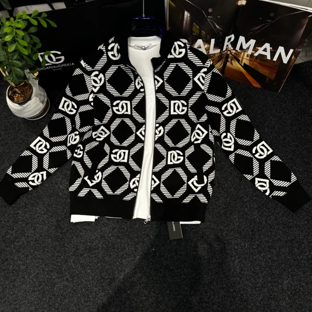 导火线轻奢男装DG迪噶雅针织羊毛开衫