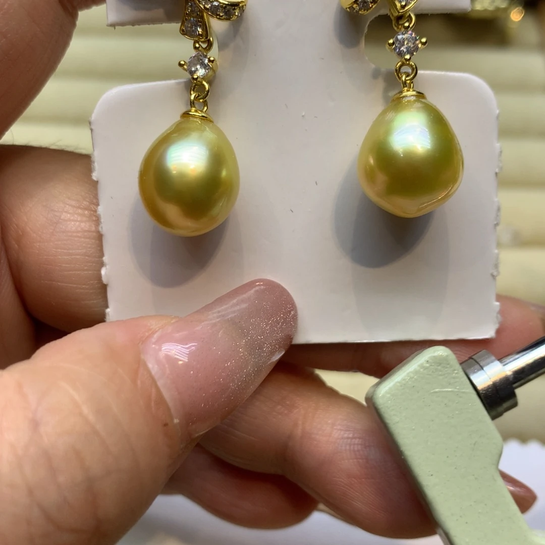 银S925镶嵌耳饰海水珍珠