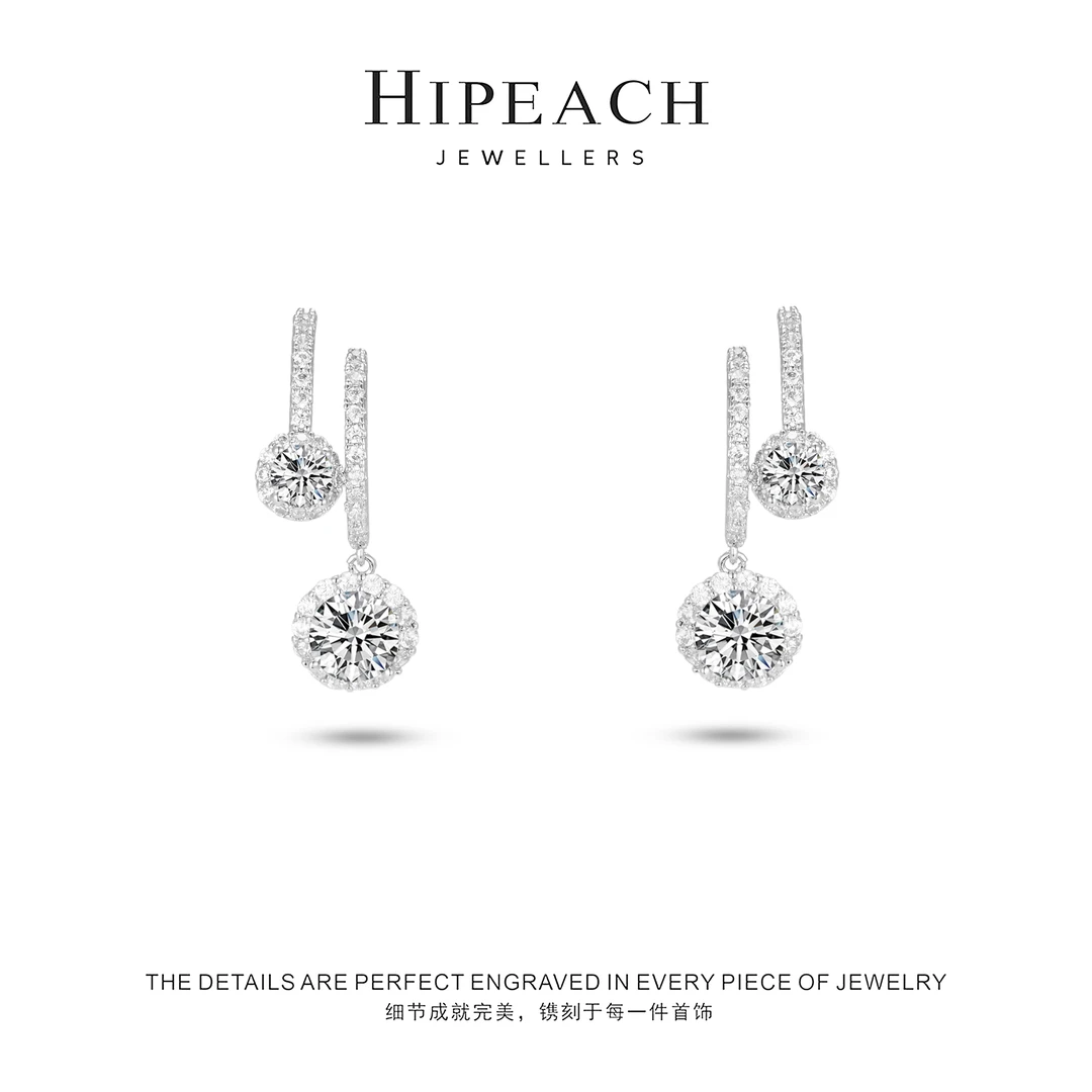 镀K金 冰花玫瑰耳环HTANBN0136