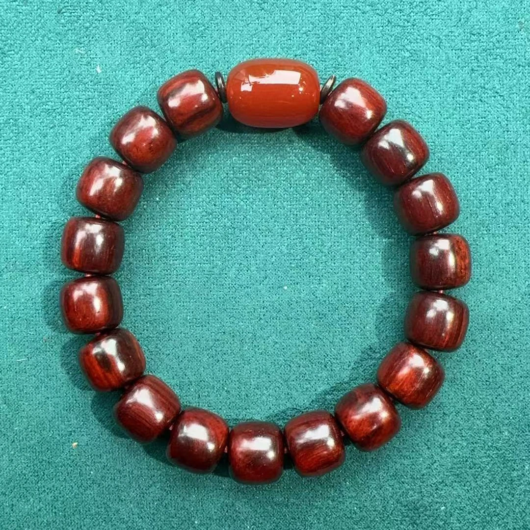 印度小叶紫檀1.2老型单圈配玛瑙（新人福利）