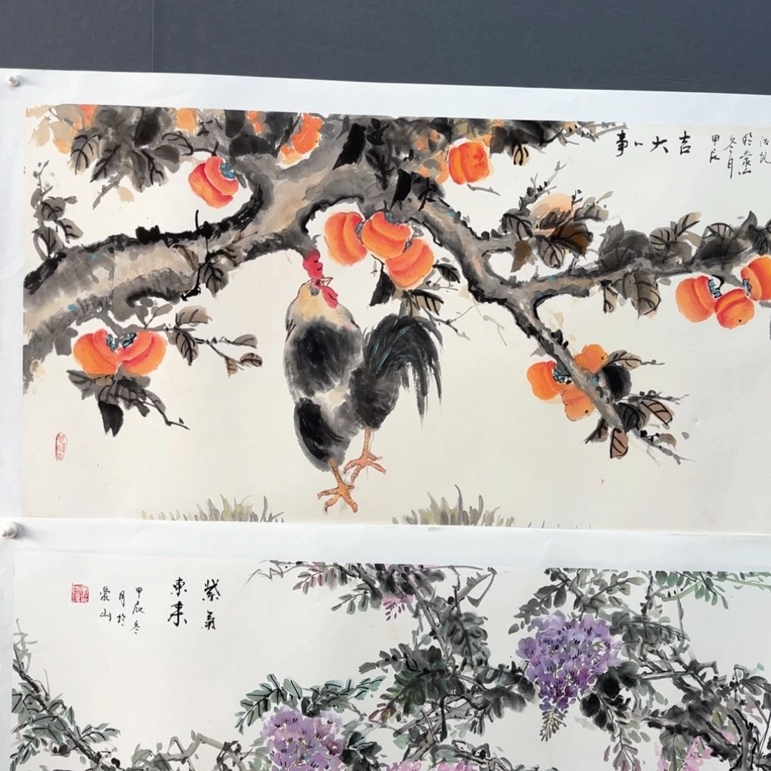 国画用****0李德现四尺花鸟朱