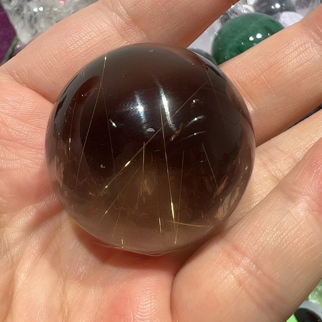 水晶珠宝半成品未镶嵌金发晶球