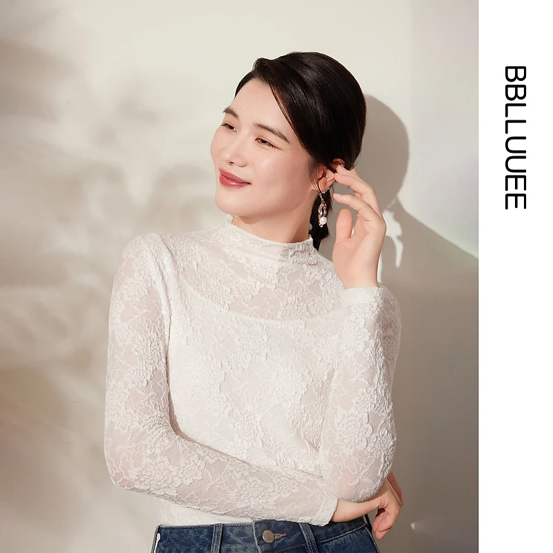 【立体肌理感】BBLLUUEE/粉蓝衣橱2025秋冬百搭打底女修身针织衫