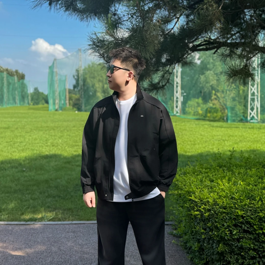 大码男装 秋季立领 休闲外套2607运动宽松胖子