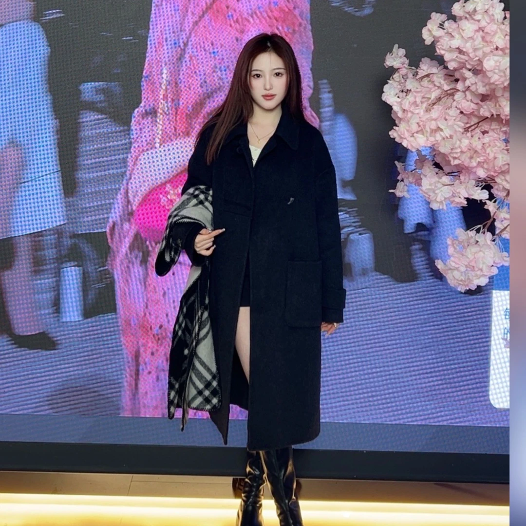 【COCO蝶恋花】100衣长秋冬新款羊毛大衣时尚宽松女士毛呢外套