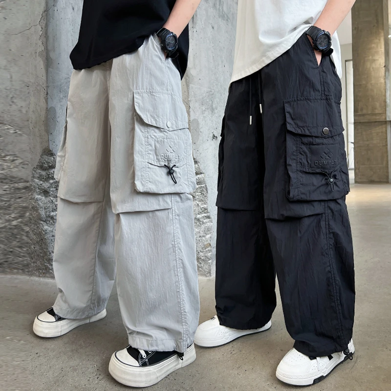 男童工装裤夏季薄款防蚊裤2025中大童休闲韩版长裤儿童宽松运动潮