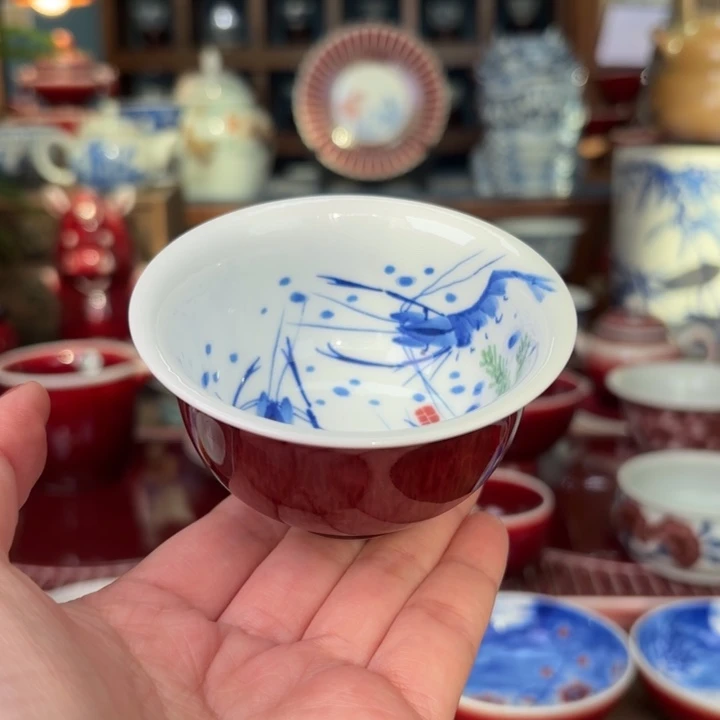 陶闻轩坊开播福利杯 精品虾趣压手杯