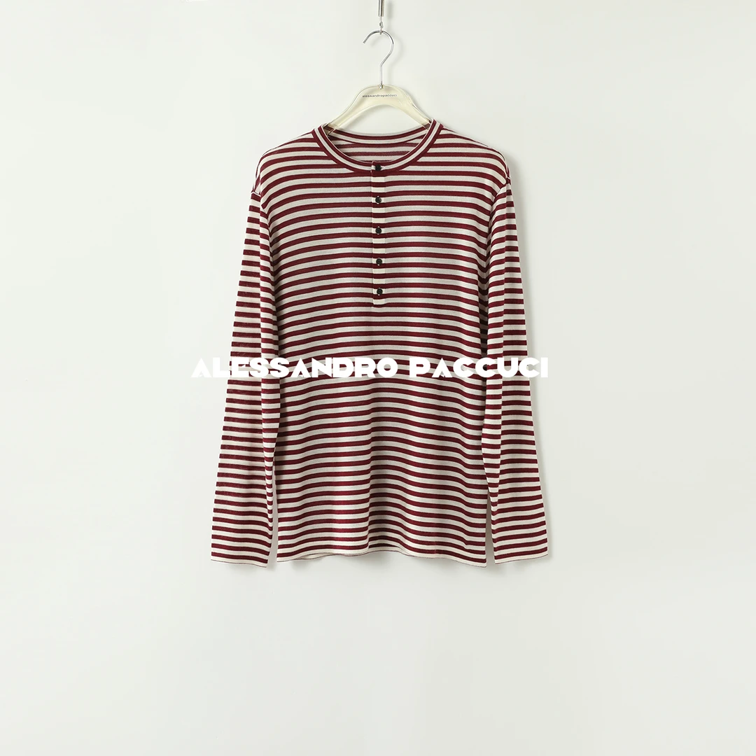 【孤品特价不退换】洛哥43151ST【谱曲】美丽诺羊毛条纹针织套头衫