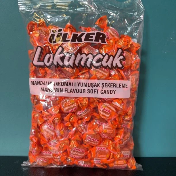 糖果超市优客牌Ulker桔子味Lokumcuk软糖水果1000克好吃的糖果