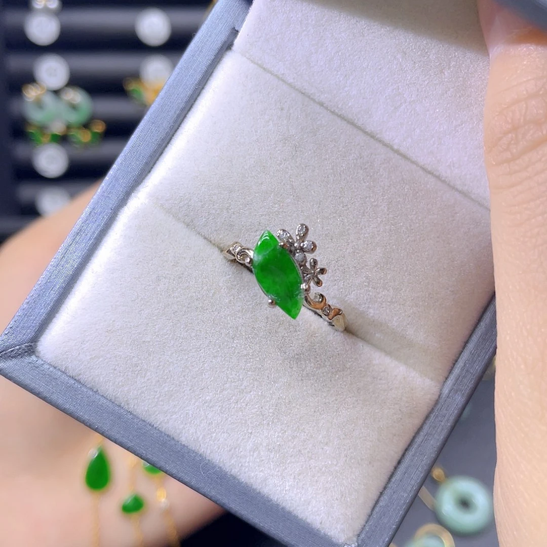 翡翠银S925镶嵌戒指