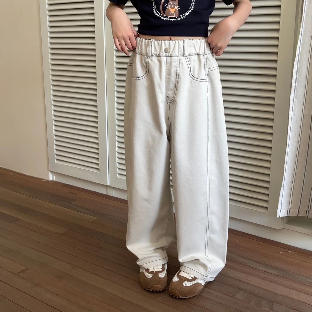 女童牛仔裤薄款2025春夏季新款裤子女孩宽松时髦休闲裤洋气阔腿裤