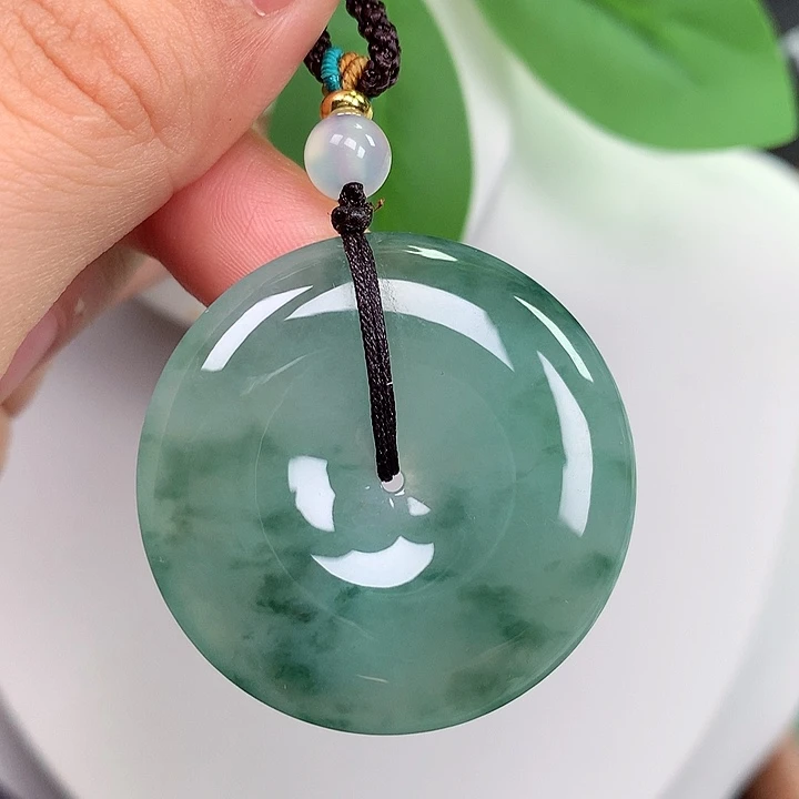 翡翠未镶嵌颈饰平安扣 35.2x6.2mm
