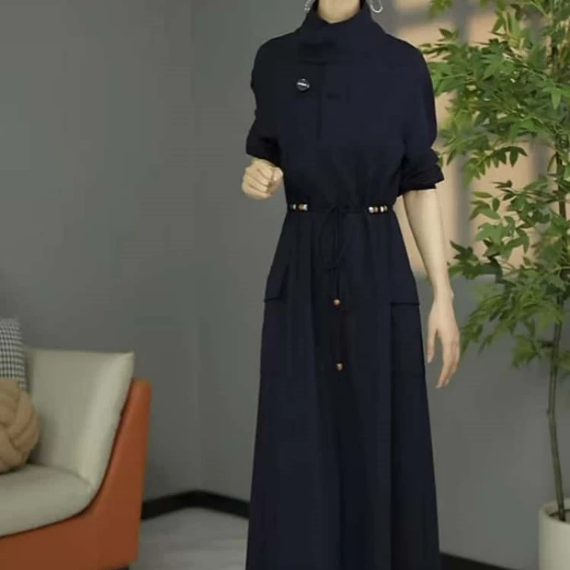 A537【连衣裙】2025早秋新款高货欧版优雅气质修身显瘦收腰连衣裙