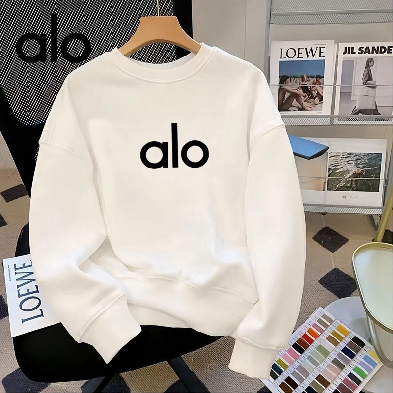 【官方奥特莱斯】alo潮牌秋冬圆领卫衣男士宽松休闲套头衫加绒上衣