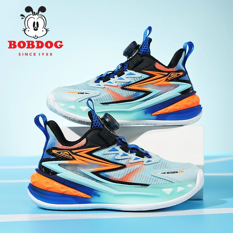 巴布豆童鞋儿童篮球鞋2025夏季新款男童网面透气中大童运动鞋