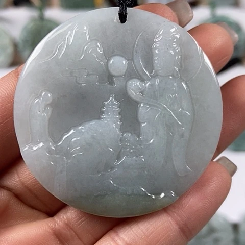 翡翠颈饰未镶嵌观音福利