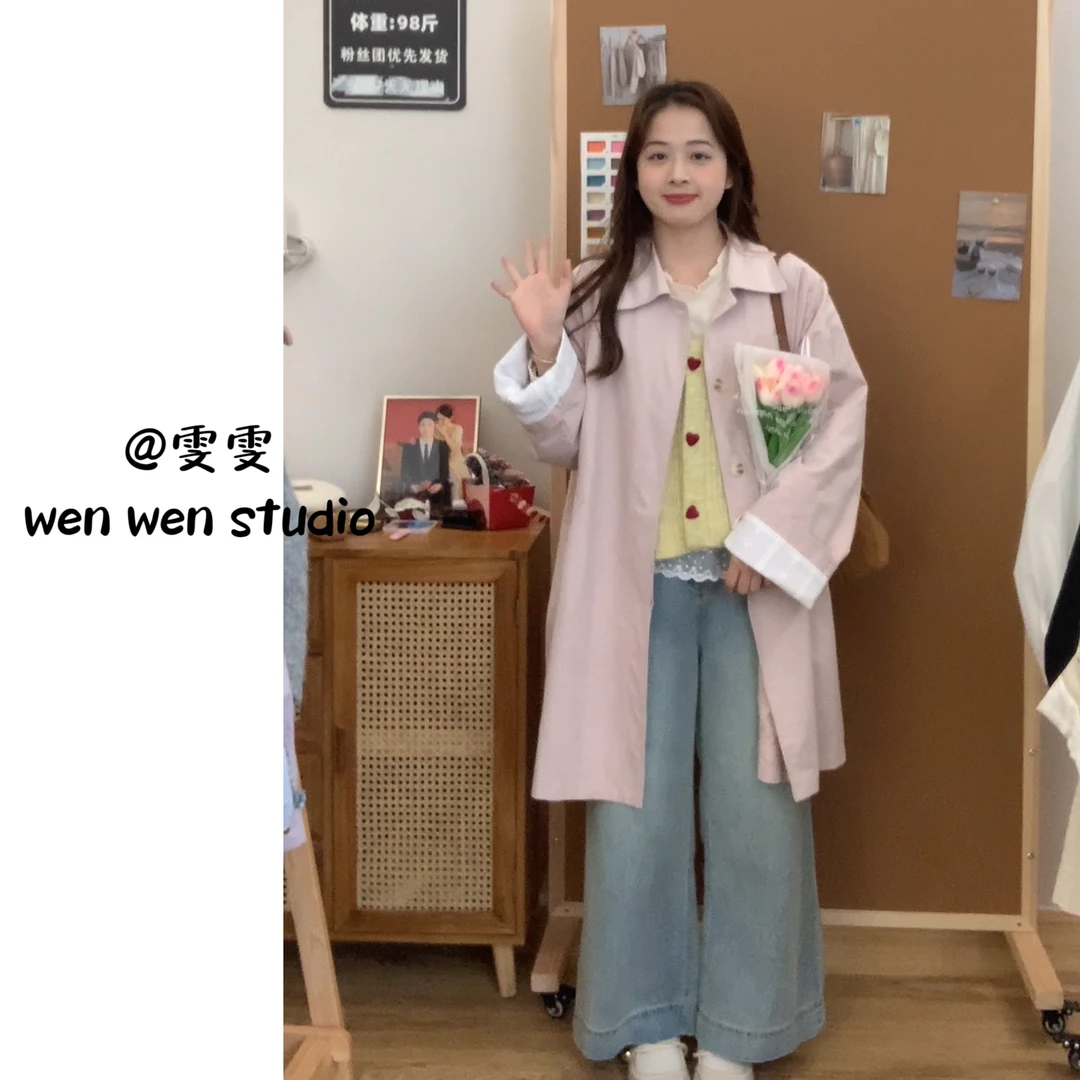 【雯雯】春款韩系简约百搭设计款风衣