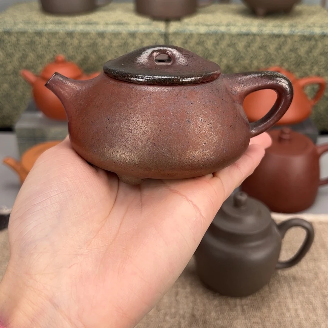 紫砂茶壶深井紫泥景舟石瓢150c c