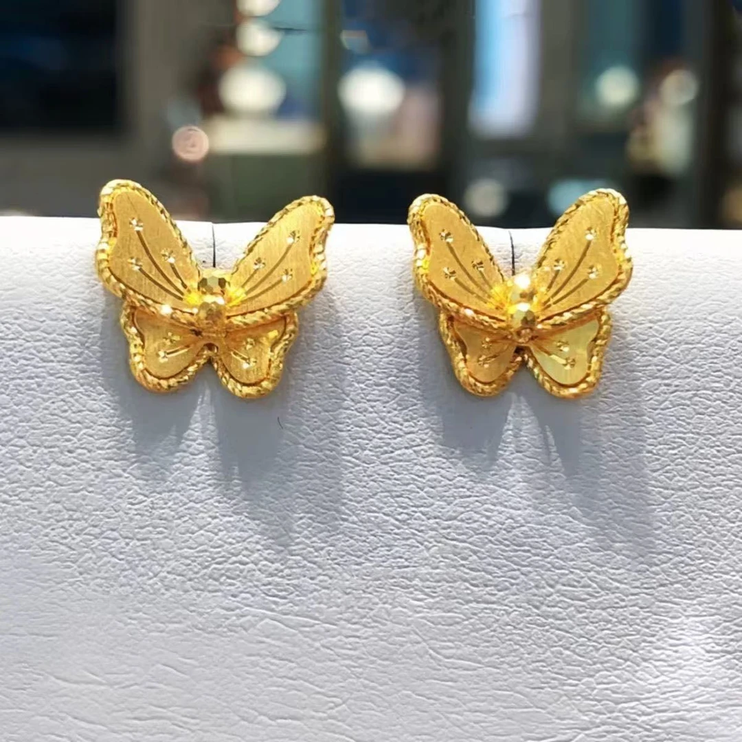铜合金耳饰 小仙蝴蝶耳钉女简约小众