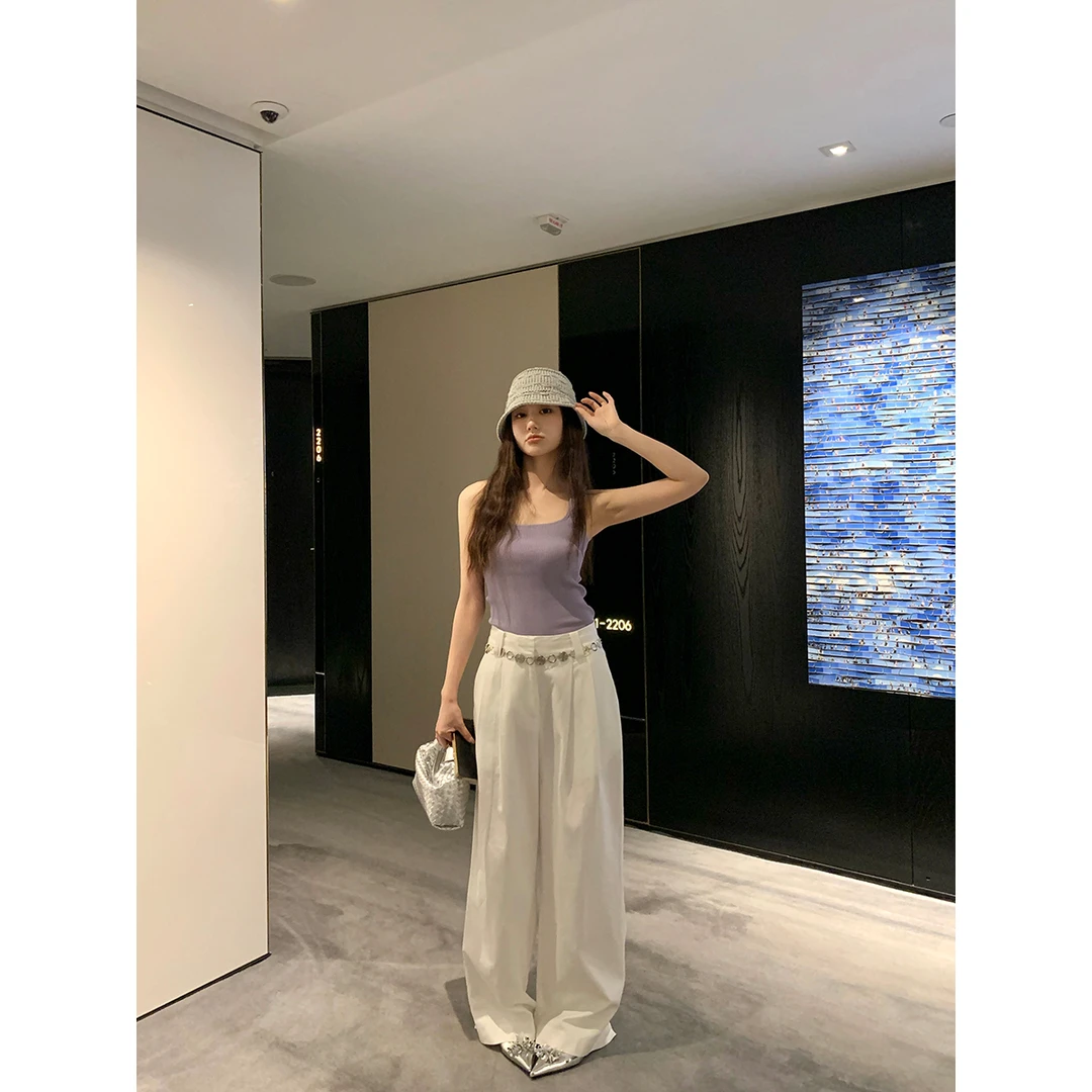 FORNI × YOYO 小腰精腰链裤 莱赛尔腰链阔腿长裤休闲设计感小众款