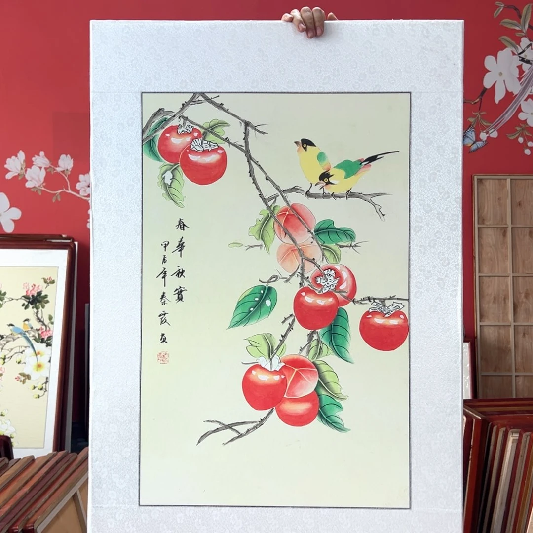 国画手写手绘国画作品62✖️92带框包邮