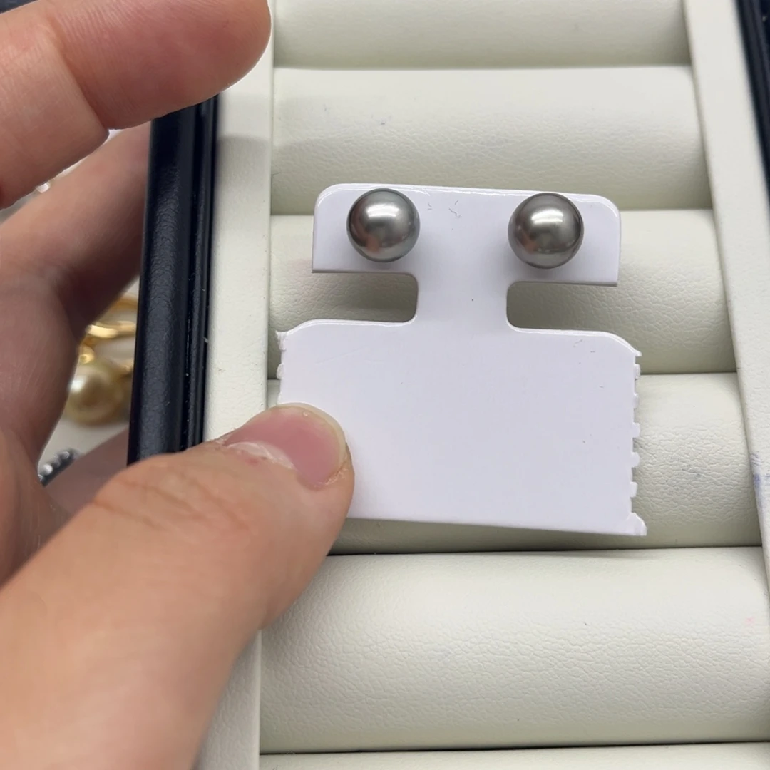 银S925镶嵌海水珍珠耳饰