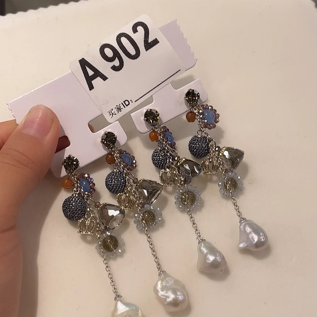 合金耳饰淡水珍珠