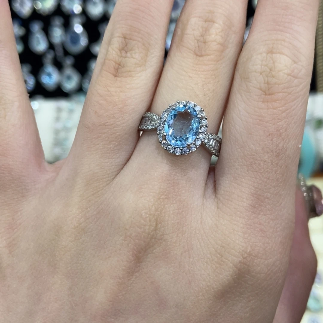 托帕石银S925镶嵌戒指