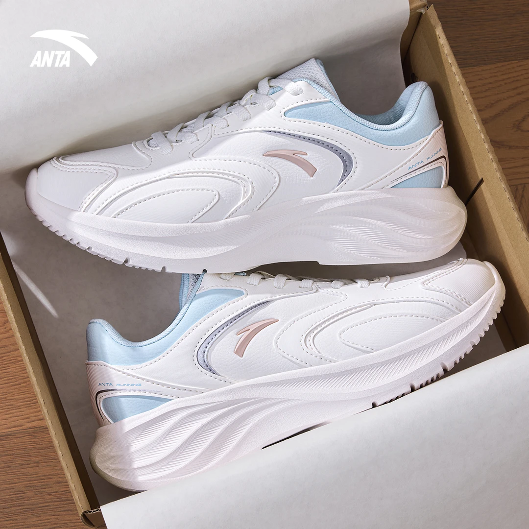 安踏星云2女鞋2025秋新款跑步鞋官方正品皮面休闲轻便软底运动鞋