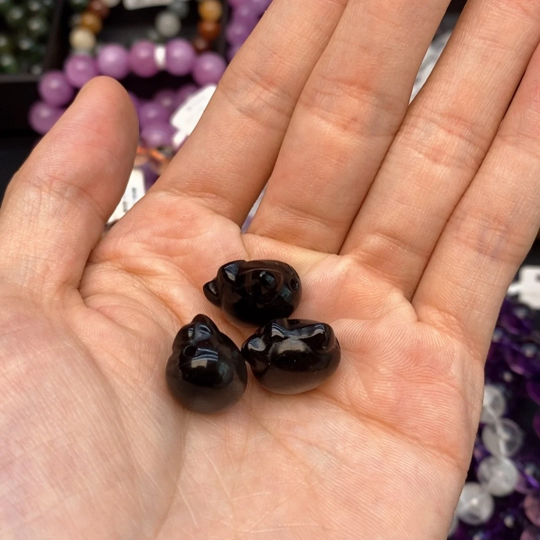 水晶手串未镶嵌1银耀石小猫