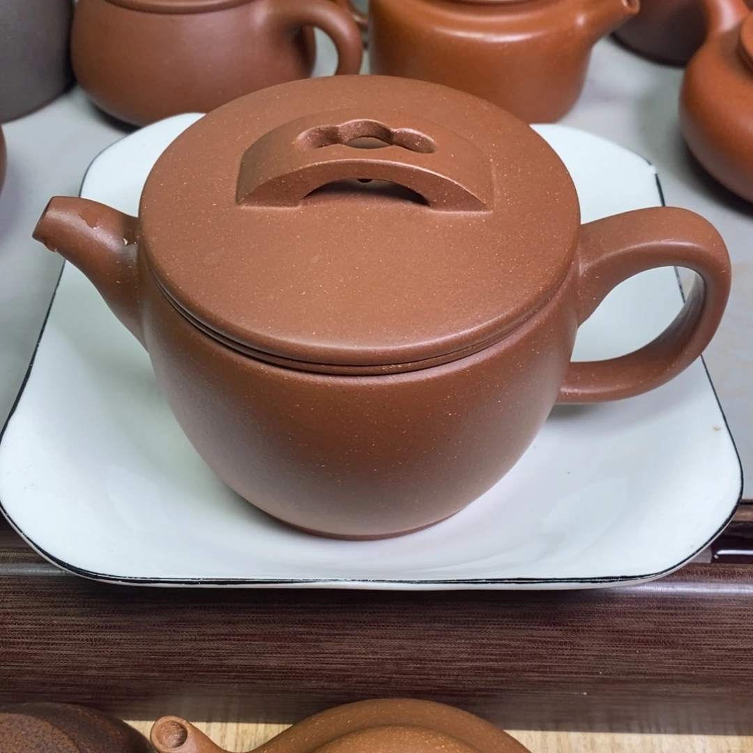 紫泥茶壶青**场宜兴紫砂大汉瓦450cc半手工