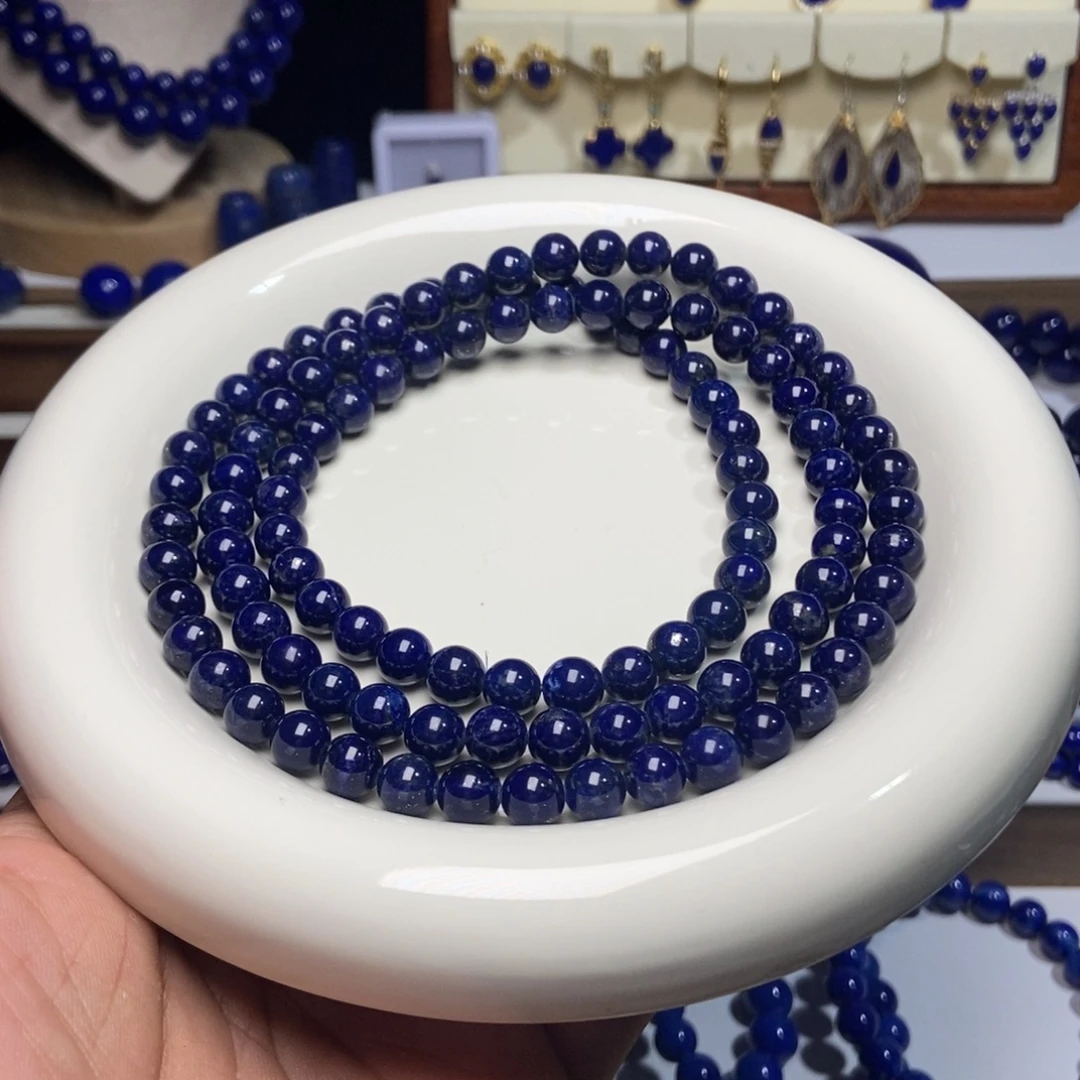 青金石未镶嵌福利 老矿 黑加仑 108佛珠7.8+