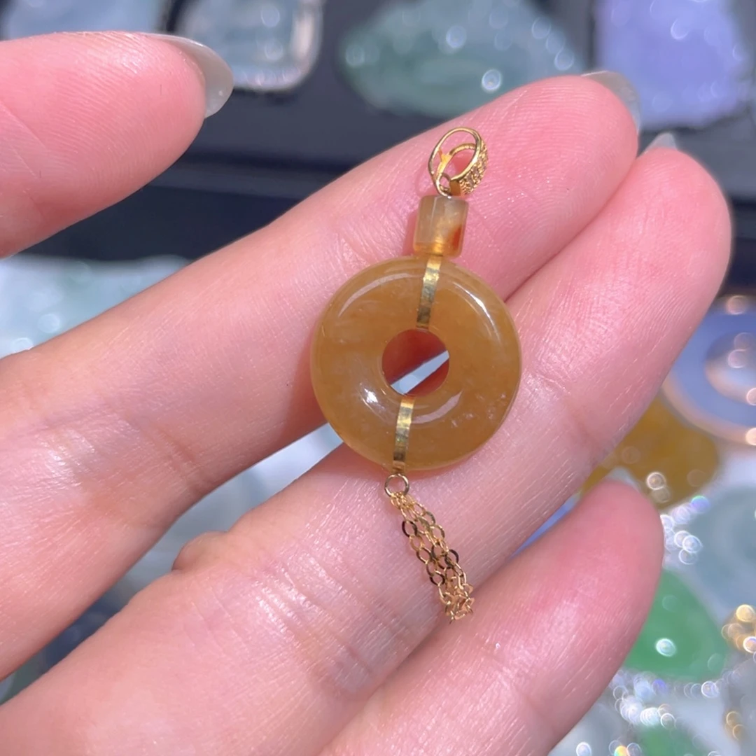 颈饰18K金镶嵌翡翠翡翠