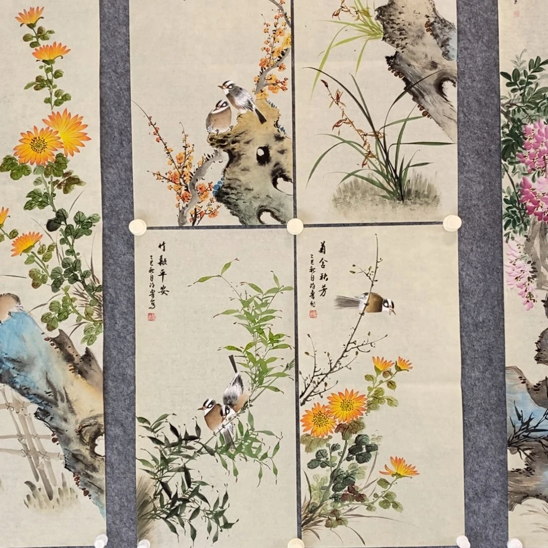 天***公国画四尺四开梅兰竹菊